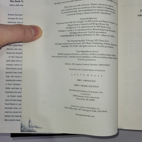 Stephen King The Dark Tower V Wolves Calla 2003 1st Trade Edition Hardcover - Picture 3 of 3